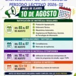 CRONOGRAMA DE MATRÍCULAS PERIODO LECTIVO 2026-II
